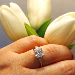 14k Princess Cut Diamonique Ring